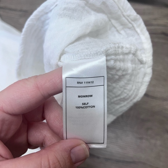 Monrow Easy Mini Dress white cotton size large - Picture 6 of 7
